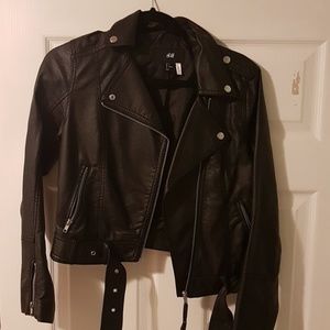 Leather Moto Biker Jacket NWOT